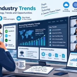 Modern CFO analyzing accounting industry trends with AI, cloud tools, and digital transformation strategies.