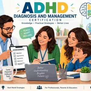 Illustration of ADHD diagnosis and management strategies in a learning environment