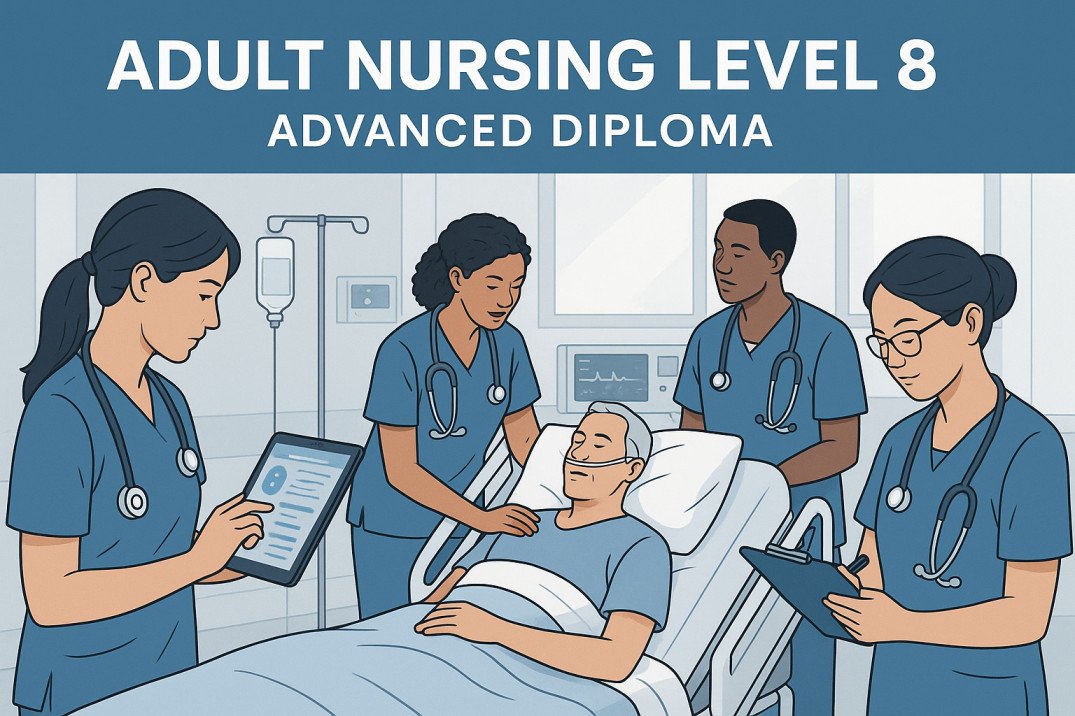 Adult Nursing Diploma Level 8 with students in clinical training setting