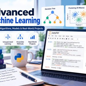Student practicing advanced machine learning with trees, ensembles, and clustering models in Python.