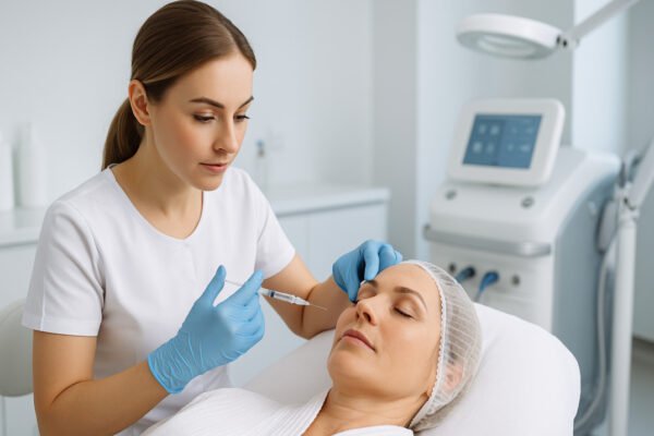 Student practicing skin rejuvenation treatment for aesthetics advanced diploma Level 8 course