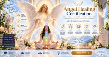 Angelic healing certification course featuring energy work, mediumship, and spiritual protection techniques.