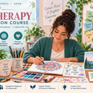 Art therapy certification course image showing creative healing techniques with colors and drawings