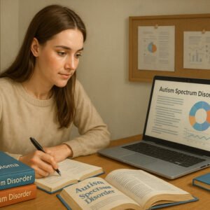 Autism advanced diploma student studying autism spectrum disorder in UK academic setting