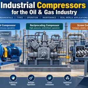 Illustration of compressors in oil and gas showing types, principles, and applications in operation and maintenance.