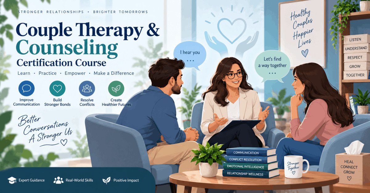 Professional couple therapy and counseling course with training in relationship healing and communication skills