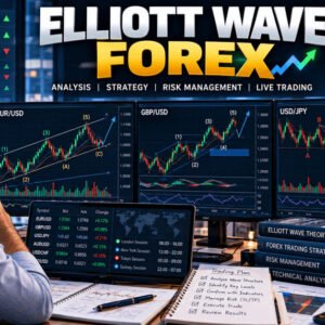 Professional trader analyzing Forex charts with Elliott Wave patterns for effective trading strategies