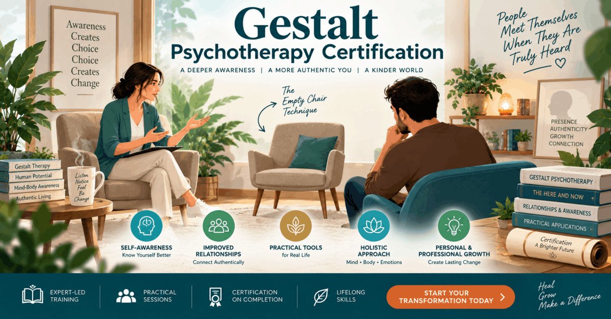 Gestalt Psychotherapy Certification course with holistic therapy techniques for mental health