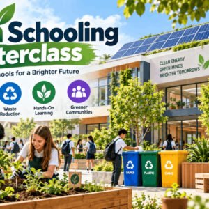 Green schooling masterclass showing eco-friendly school practices and sustainable campus design.