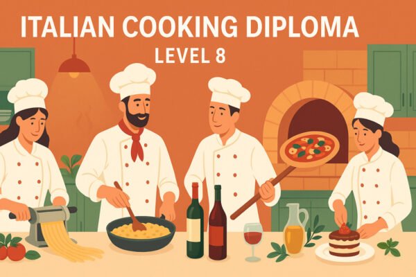 Italian cooking diploma course showcasing pasta, pizza, and wine culture