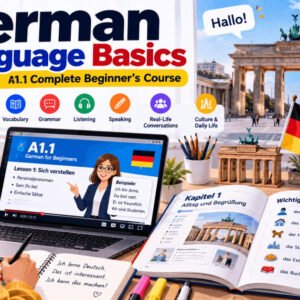 Learn German for beginners A1.1 with lessons on grammar, vocabulary, and culture