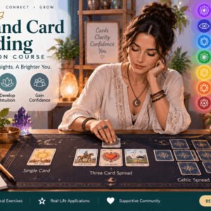 Student practicing Lenormand card reading spreads with certification focus