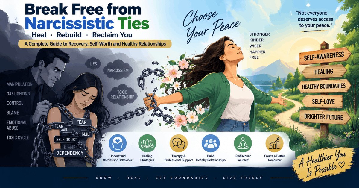 Illustration of narcissistic behaviour and healing in relationships, showing emotional growth and support.