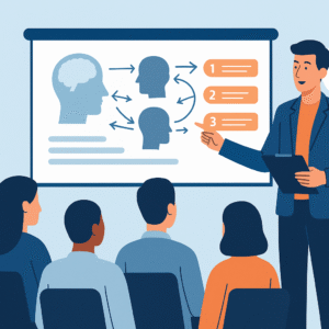 Professional illustration of neuro linguistic programming training and concepts