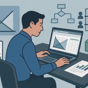 Operations research for engineers illustration showing linear programming models and Excel optimization.