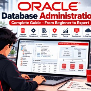 Oracle database administration guide with architecture, tools, and beginner practice environment.