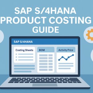 SAP S/4HANA product costing dashboard with costing sheets and configuration setup