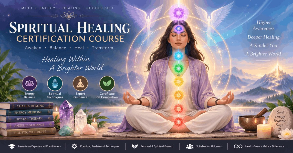 Spiritual healing certification course with chakras, aura, and energy practice for holistic healing