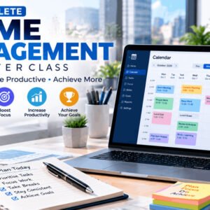 Modern professional workspace showing time management techniques for productivity and efficiency