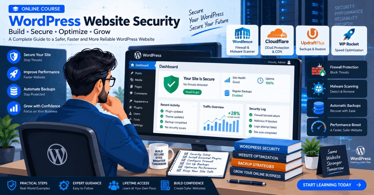 WordPress security guide with plugins, firewall, and best practices for website protection