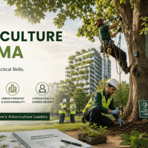 Arboriculture Diploma students managing trees and urban green spaces in a professional training environment