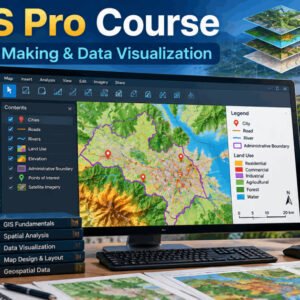 ArcGIS Pro Course showing GIS map layers, geographic data, statistical symbols and professional map design