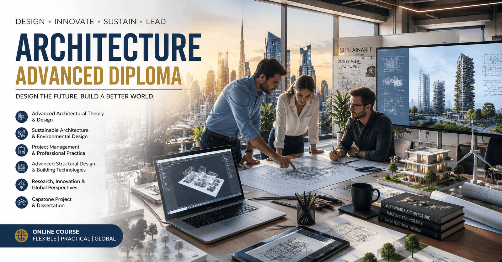 Modern architectural studio design for Architecture Advanced Diploma course