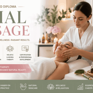 Professional therapist performing Facial Massage Course treatment in luxury spa environment