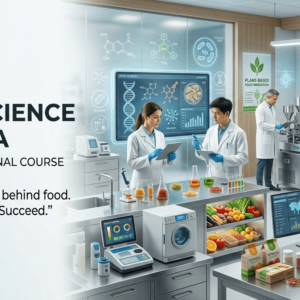 Food Science Diploma course showing laboratory food testing, nutrition analysis, and food technology research