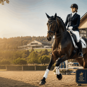 Professional rider training a horse during Horse Riding Diploma advanced equestrian course