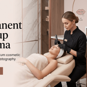 Beauty professional performing eyebrow treatment in a Permanent Makeup Diploma course