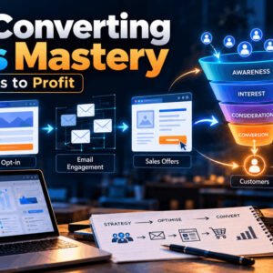 Digital sales funnel showing leads, emails and conversions for a practical Sales Funnel Training course.