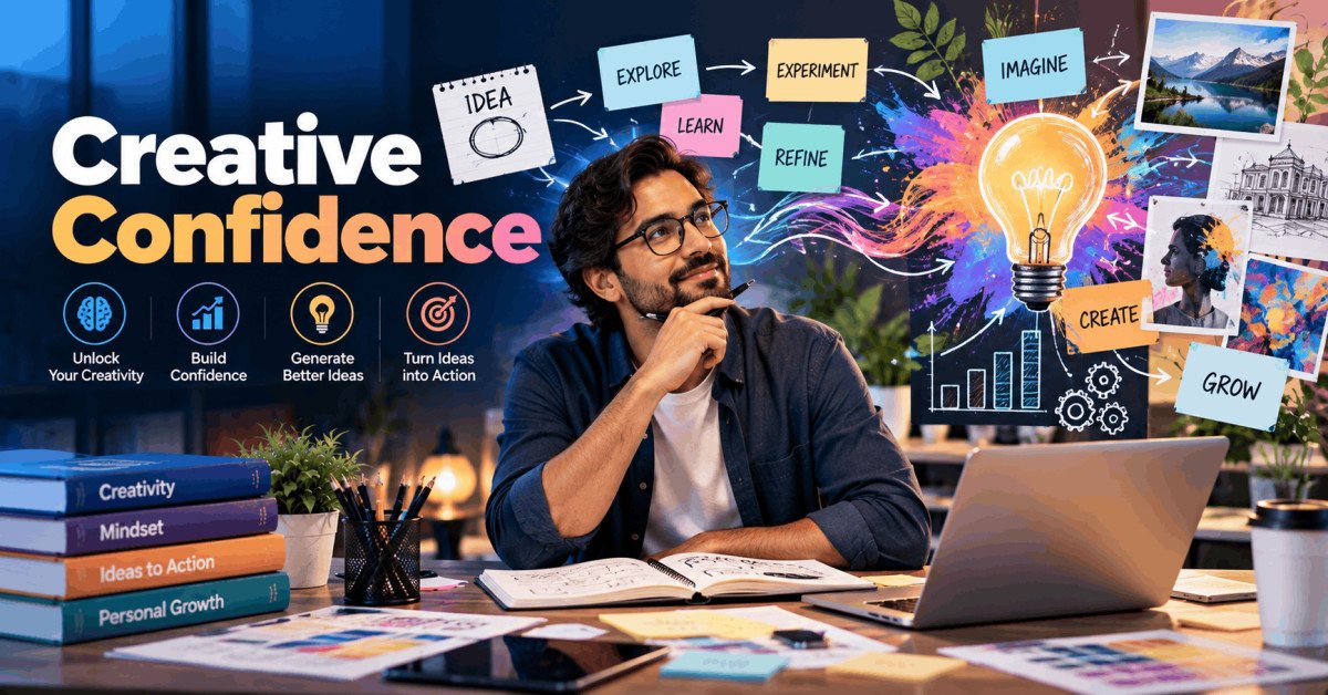 Creative Confidence course showing a person developing ideas through imagination, creative thinking and an innovative mindset.