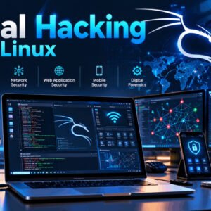 Ethical hacking course featuring Kali Linux, cybersecurity, website, mobile, network and Wi-Fi security
