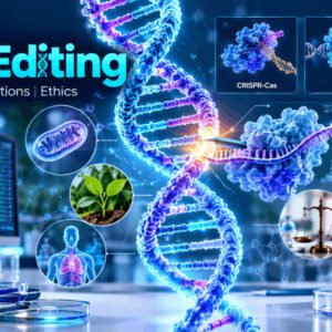 Gene editing course showing CRISPR, DNA editing tools, biotechnology applications, and ethical considerations