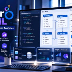 Looker LookML development with data modelling, dashboards, visualisation, joins, and analytics